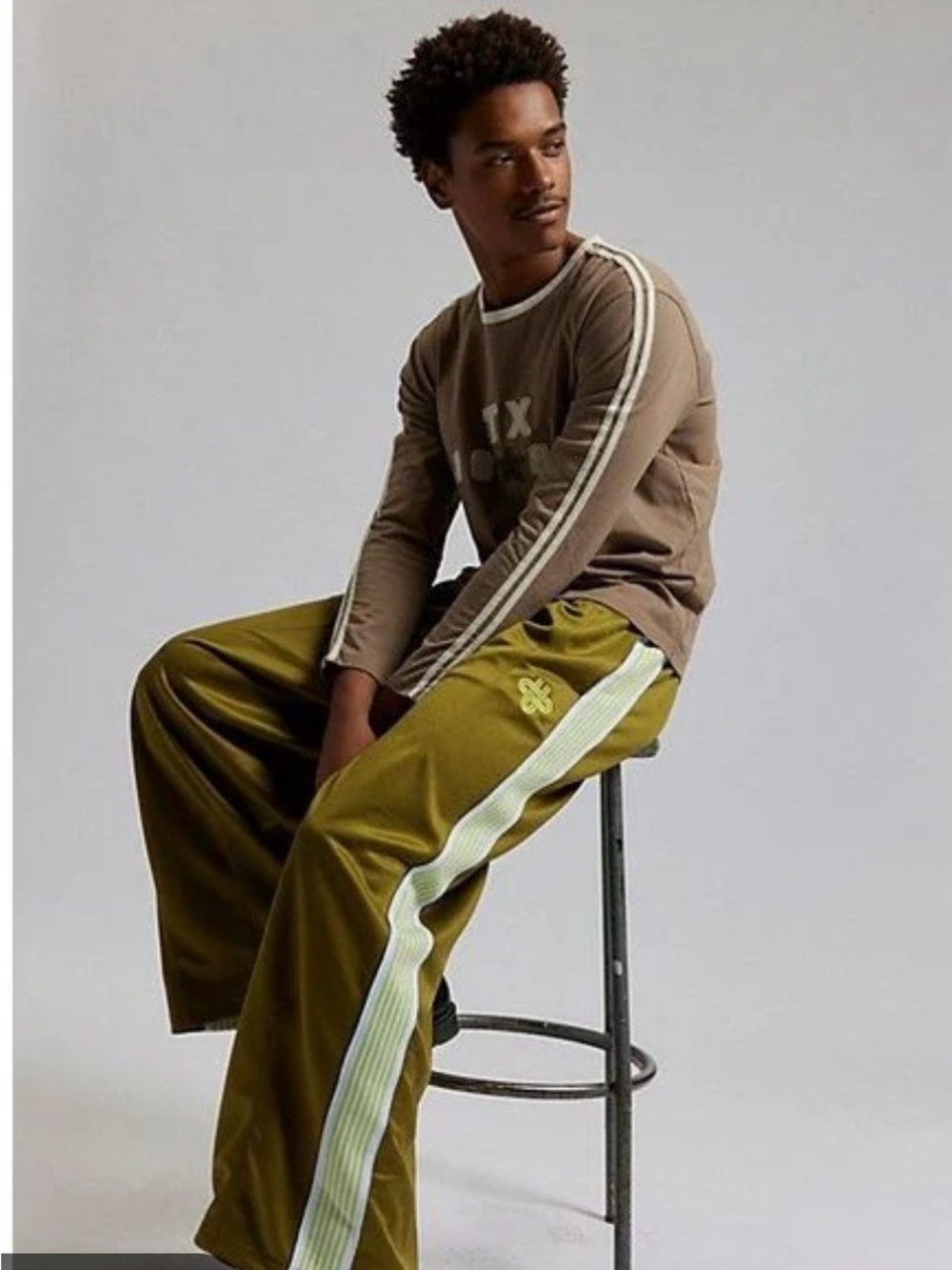 Urban Outfitters UO Mammoth Baggy Track Pants Green Satin Small Men’s